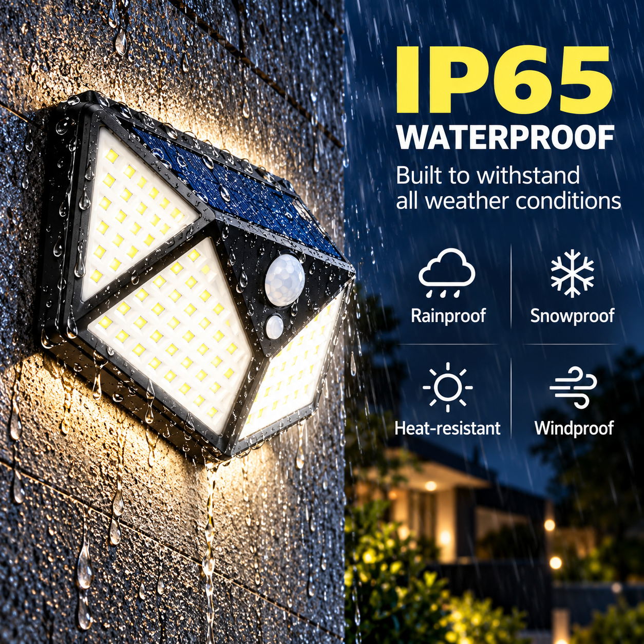 Solar Motion Sensor Outdoor Light – 100 LED Wireless Security Wall Lamp