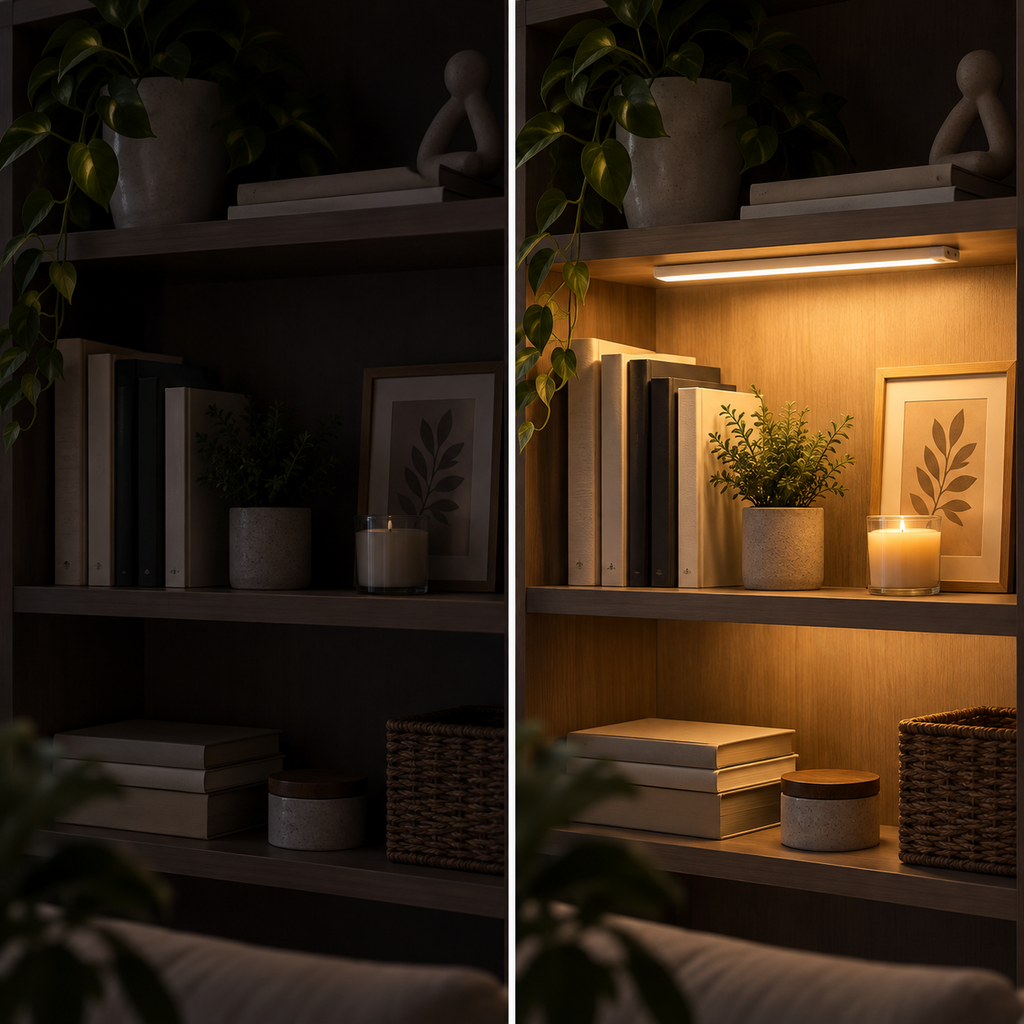 Motion Sensor LED Bar Light – USB Rechargeable Under Cabinet & Wardrobe Lamp