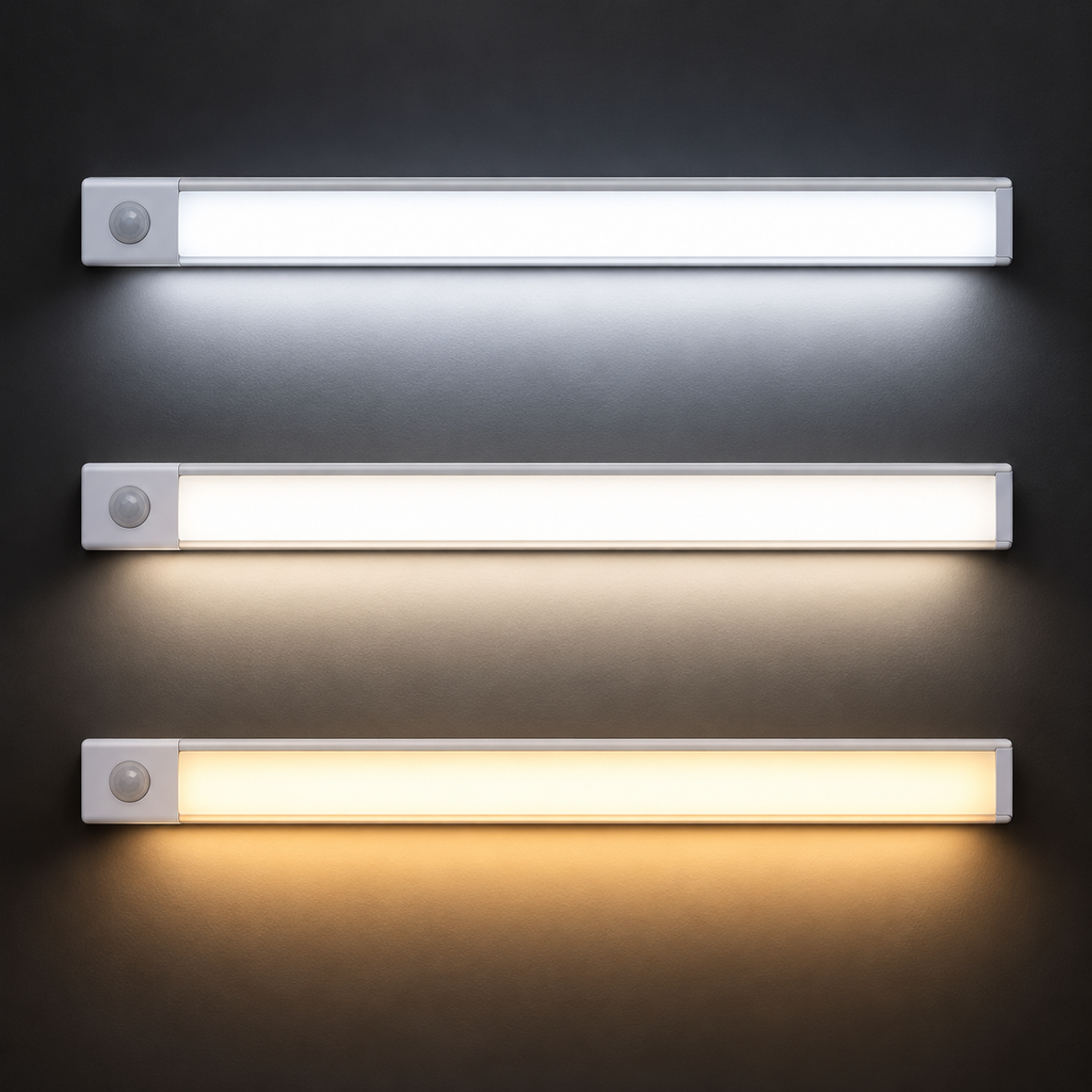 Motion Sensor LED Bar Light – USB Rechargeable Under Cabinet & Wardrobe Lamp