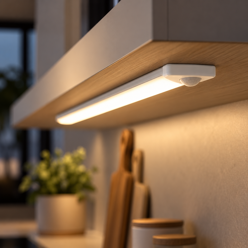 Motion Sensor LED Bar Light – USB Rechargeable Under Cabinet & Wardrobe Lamp